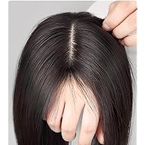 Amazon.co.jp: Knnzk ヘアピース 人毛 部分ウィッグ 総手植え 黒 頭